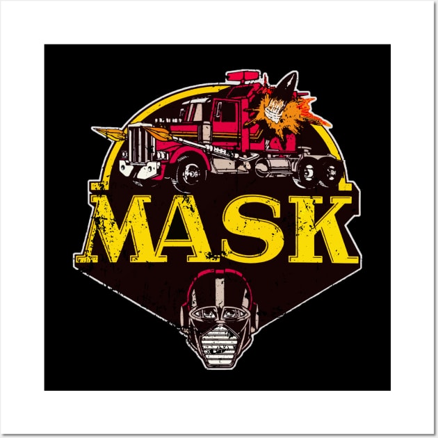 M.A.S.K|1980's Cartoon|Kids 1980's|Animation|Retro|Worn Look 1980s Design| Wall Art by Rivenfalls